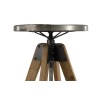 HELENA Bar Stool - Round Seat Aged Zinc Fir Wood Legs