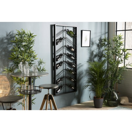 HELENA - 8-Tier Black Metal Wine Rack | Holds 16 Bottles