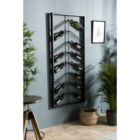 HELENA - 8-Tier Black Metal Wine Rack | Holds 16 Bottles