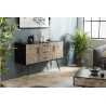 DORRIE Black Sideboard with 2 Doors and 3 Drawers - Scandi Style
