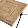 ROMAIN Square Mango Wood Coffee Table with Black Metal Legs