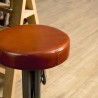 ROMAIN Industrial Leather Stool Brown Adjustable Height