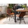 ROMAIN - Set of 2 Scandi Leather Chairs