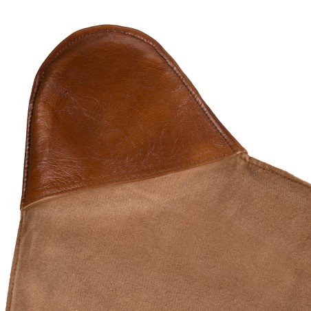 Chaise Butterfly ROMAIN marron toile et cuir