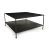 Table basse industrielle carrée ROMAIN 80x80cm métal noir