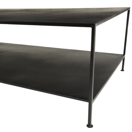 ROMAIN - Rectangular Black Industrial Metal Coffee Table