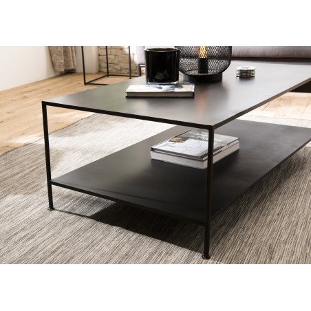Table basse rectangulaire noire industrielle ROMAIN