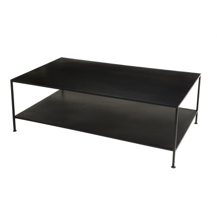 Table basse rectangulaire noire industrielle ROMAIN