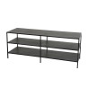 ROMAIN Black TV Stand with 2 Industrial Metal Shelves