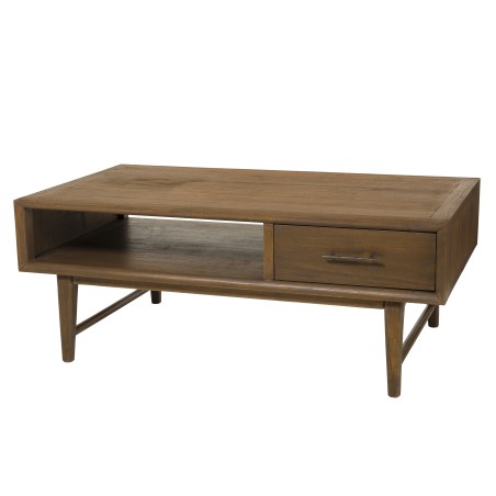 Table basse rectangulaire LARA marron bois Mindi