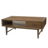 LARA Rectangular Brown Coffee Table with 2 Drawers and 1 Niche - Mindi Wood