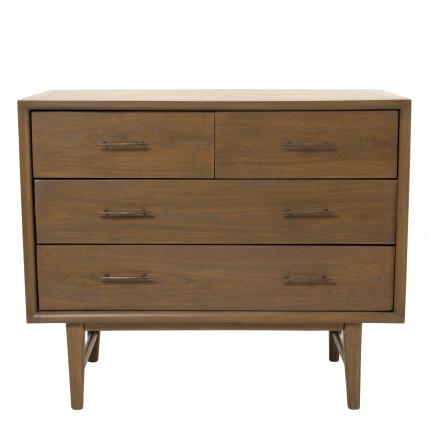 LARA 4-Drawer Chest in Mindi Wood - Elegant and Versatile
