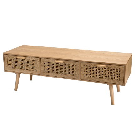 Rodrigo TV Stand with 3 Drawers and Cane