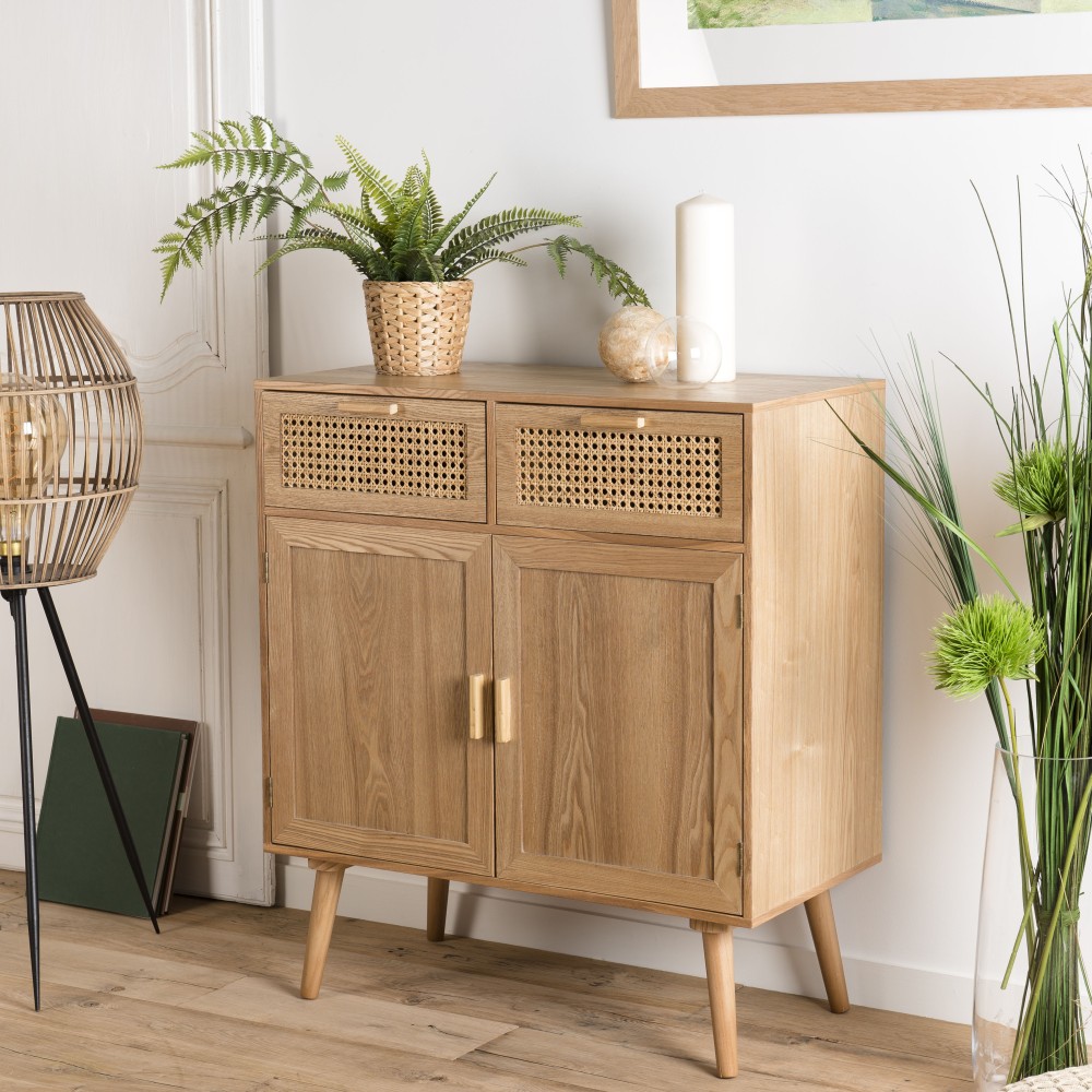 RODRIGO Natural-Colored Sideboard with 2 Drawers and 2 Doors RODRIGO Natural-Colored Sideboard with 2 Drawers and 2 Doors