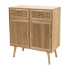Buffet RODRIGO - Bois Cannage Naturel 2 Tiroirs 2 Portes