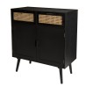 ANGELO Black Wooden Sideboard with Drawers & Doors