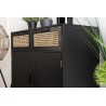 ANGELO Black Wooden Sideboard with Drawers & Doors
