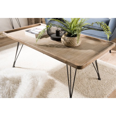 Table basse DORIA - plateau cannage naturel