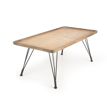 Table basse DORIA - plateau cannage naturel