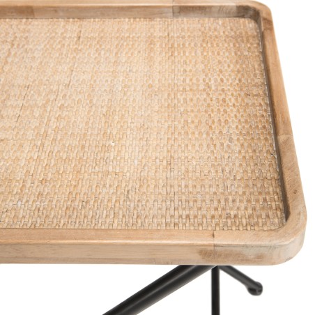 Table d'appoint DORIA - plateau cannage naturel