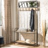 DORIA - Entryway Coat Rack with Mirror and 2 Shelves