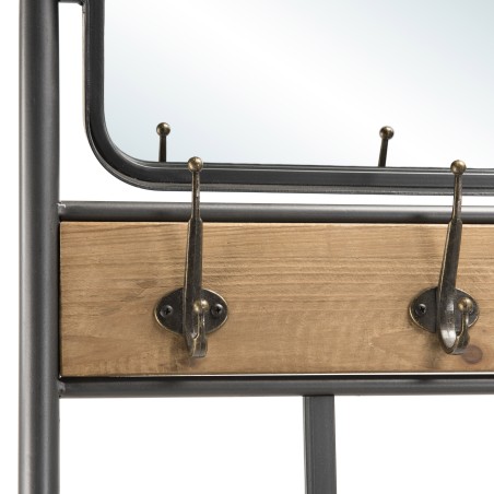 DORIA - Entryway Coat Rack with Mirror and 2 Shelves