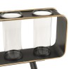 DORIA - Glass and Black & Gold Metal Candle Holders