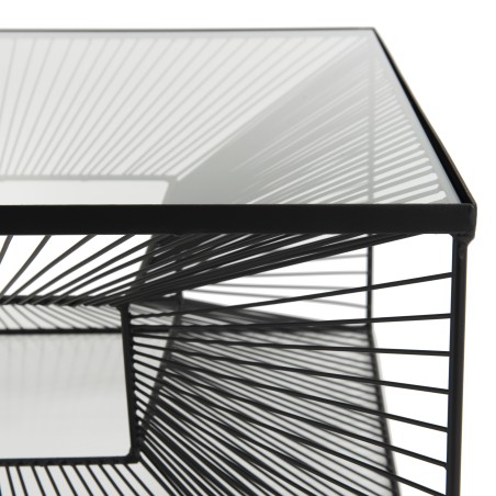 Table basse carrée TOD en métal noir