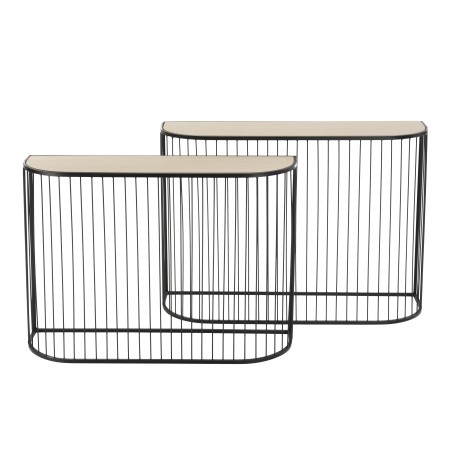 Set de 2 consoles TOD en métal noir et bois clair