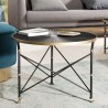 TOD - Round Side Table 61x61cm Black Metal with Gold Trim
