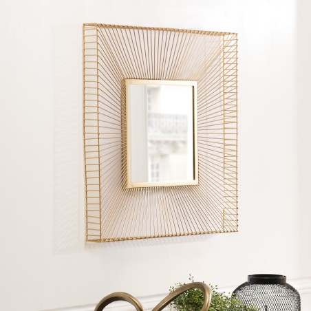 TOD Square Mirror 65x65cm Golden Metal