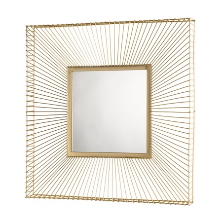 Miroir carré 65x65cm métal doré - Décoration murale sophistiquée