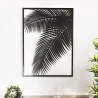 TOD - Rectangular Wall Decoration 74x100cm Black Metal Palm Leaf