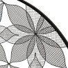 TOD - Round Wall Decoration 90x90cm Black Metal Flowers