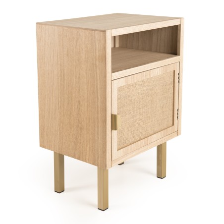 Chevet ALINE - 1 niche 1 porte toile de jute