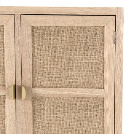 Buffet LAURA - Bois clair et toile de jute