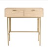 Console LAURA 2 tiroirs pieds métal doré