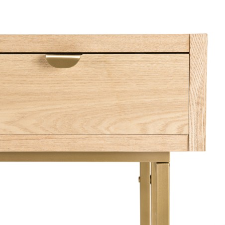 Console LAURA 2 tiroirs pieds métal doré