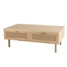 Table basse LAURA - Toile de jute et métal doré