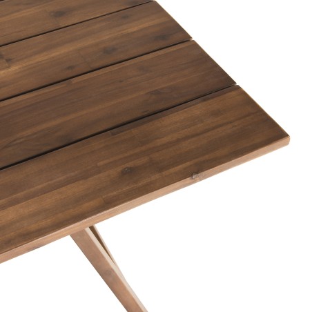 Victoire Acacia Wood Garden Furniture Set for 6/8 People | 220 x 90 cm Table, 4 Chairs, 2 Folding Armchairs