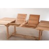 Salon de jardin en bois teck 10/12 pers - Table rectangulaire extensible