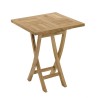 Salon de jardin en bois teck 2 pers - Table carrée pliante 60 cm et 2 chaises taupe