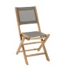 Salon de jardin en bois teck 8/10 pers - Table extensible et chaises taupe