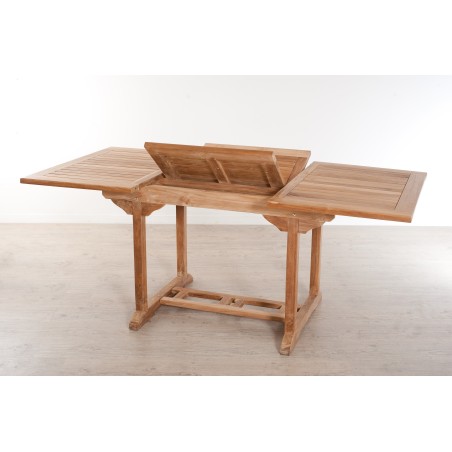 Ensemble de jardin en bois teck 4/6 pers - Table extensible 120/180*90 cm