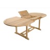 Salon de jardin en bois teck 8/10 personnes - Table ovale extensible