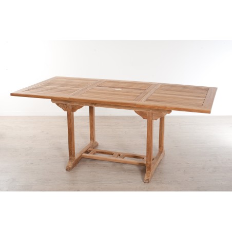 Salon de jardin en bois teck 4/6 pers - Table rectangulaire et 6 chaises
