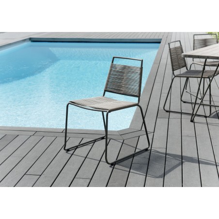 Emile Teak Wood Gray Garden Set - 6/8 pers. - 1 Table 200*90 cm and 6 Chairs