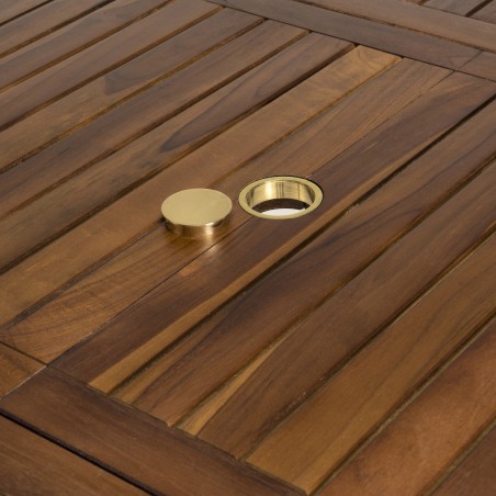 Table de jardin ovale extensible en teck - MAEVA