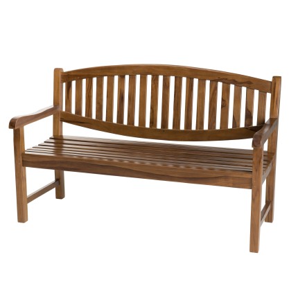 Banc de jardin ovale en bois teck huilé MAEVA