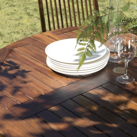 MAEVA Garden Table for 4/5 People - Round Table with Butterfly Leaves